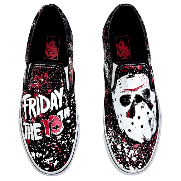 Vans X Friday the 13th House of Terror Classic Slip-On Shoes Sneakers J Voorhees - Picture 13 of 13